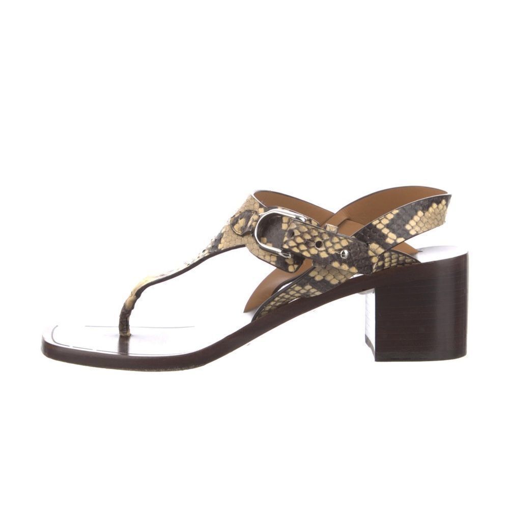 Ralph Lauren Pre Fall ‘21 Wellington Collection Julie Tan Snakeskin Thong Sandal - Picture 12 of 17